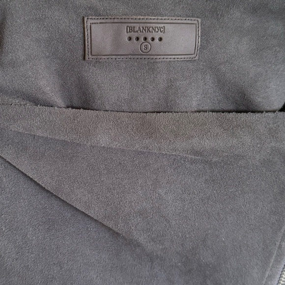 BlankNYC Asymmetrical Zip Drape Front Faux Suede Jacket Small - Picture 9 of 10